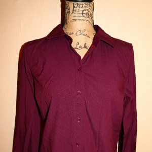 Maroon Wrinkle Free Button Down Shirt